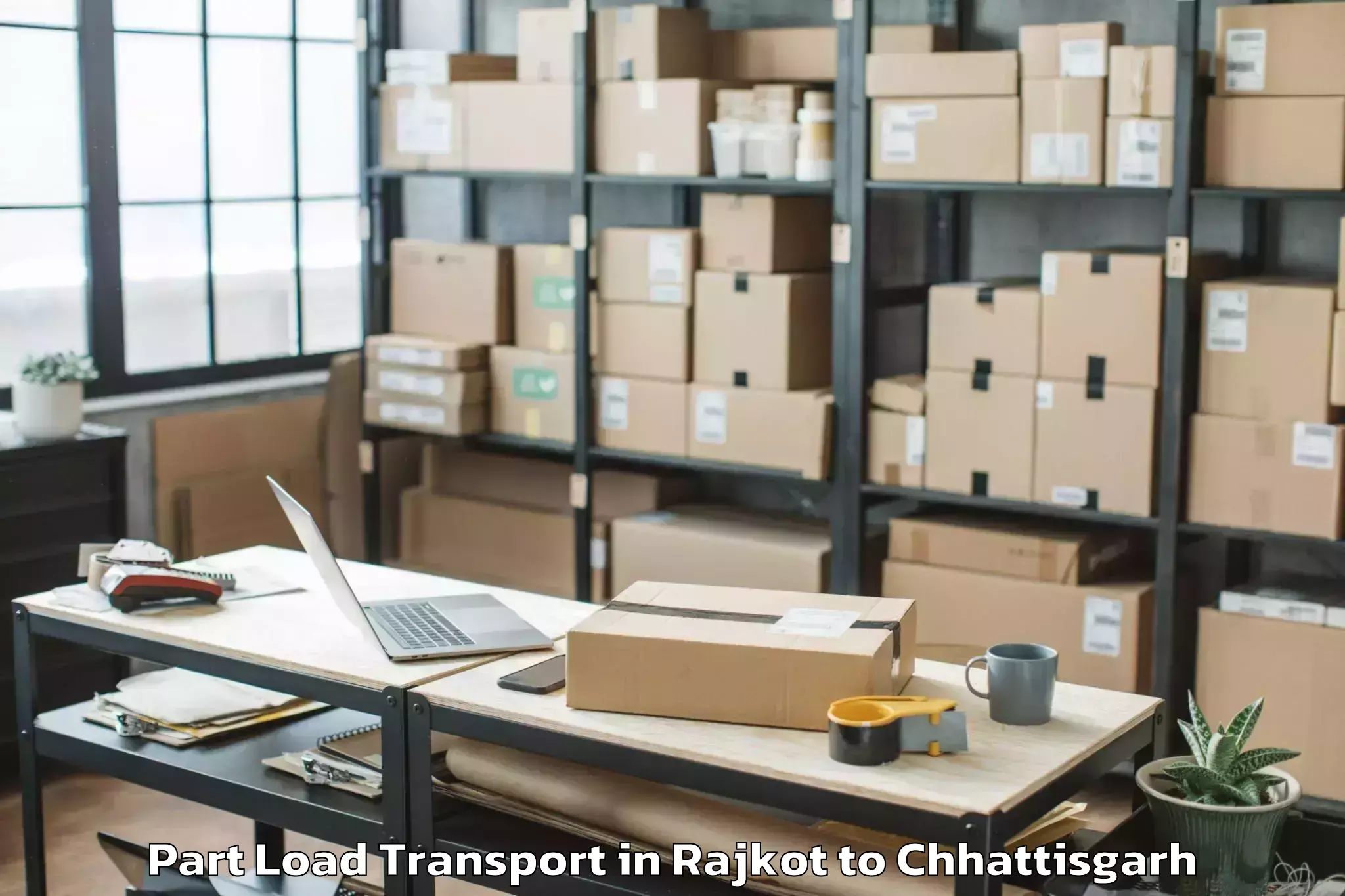 Rajkot to Gharghoda Part Load Transport Booking